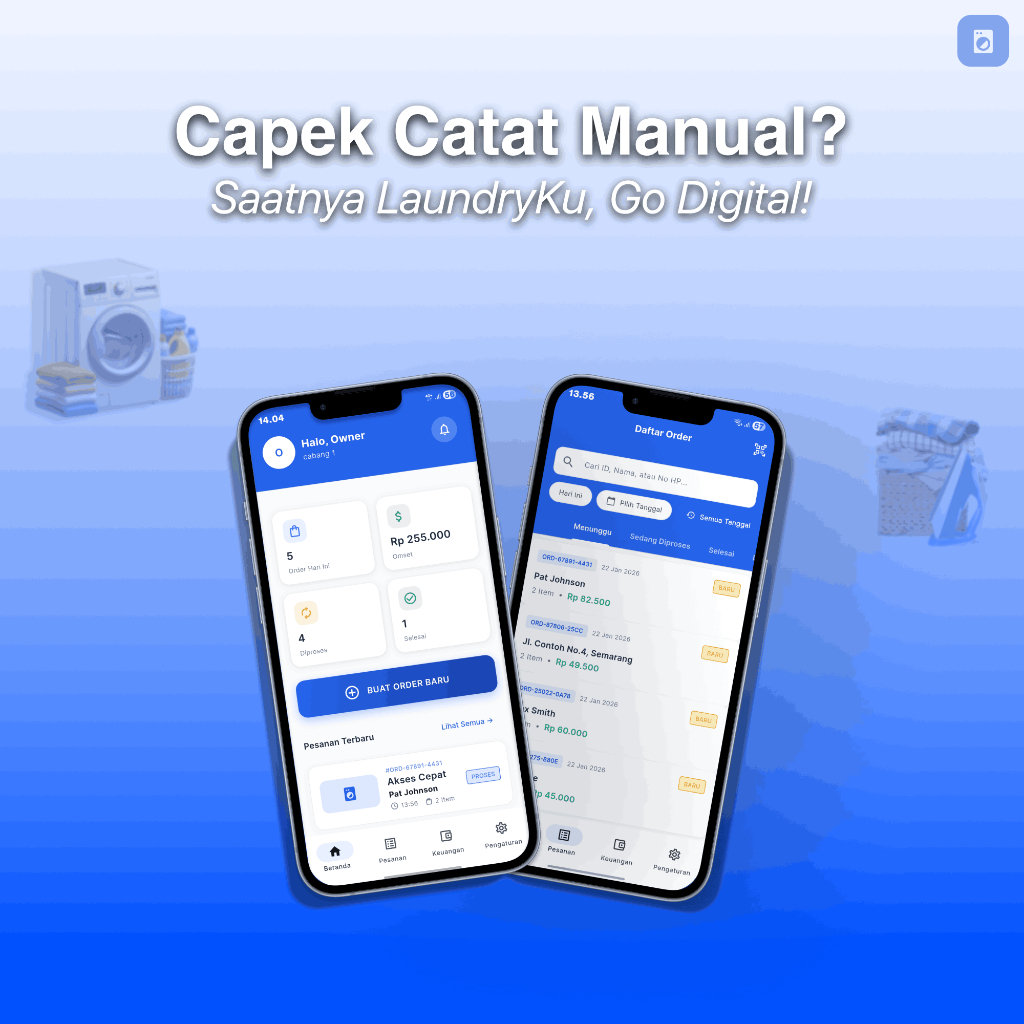 Aplikasi Kasir POS Laundry Android Multi Cabang + Cetak Struk Otomatis | LaundryKu