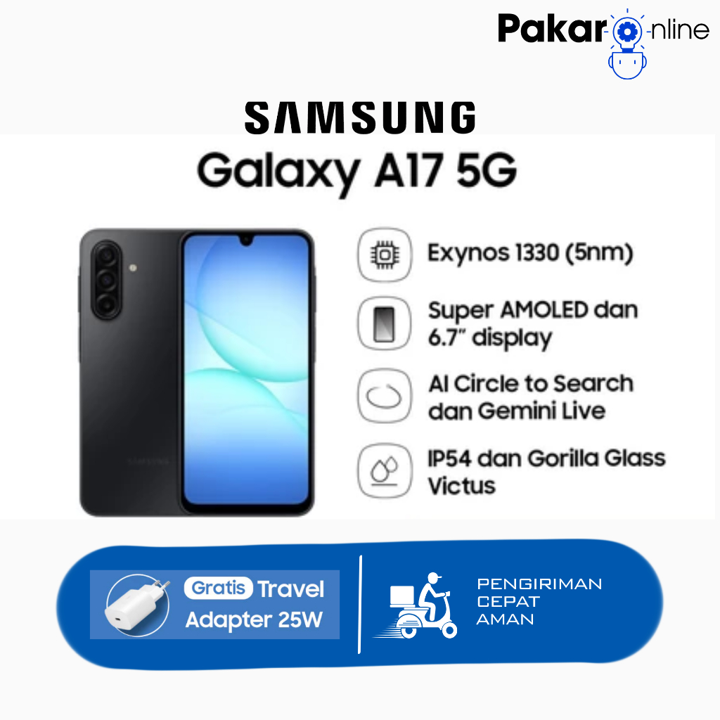 Samsung Galaxy A17 5G 8/256GB Layar Super AMOLED 90Hz  Garansi Resmi Samsung Indonesia