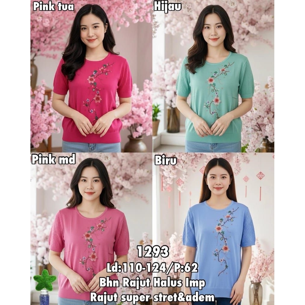 blus atasan rajut jumbo imlek