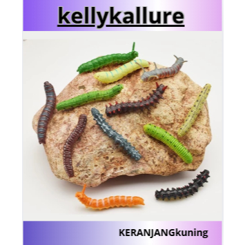 MURAHHMAINANUBUL 6cm acak ulat bulu caterpillar serangga mainan prank toys plastik ECOS