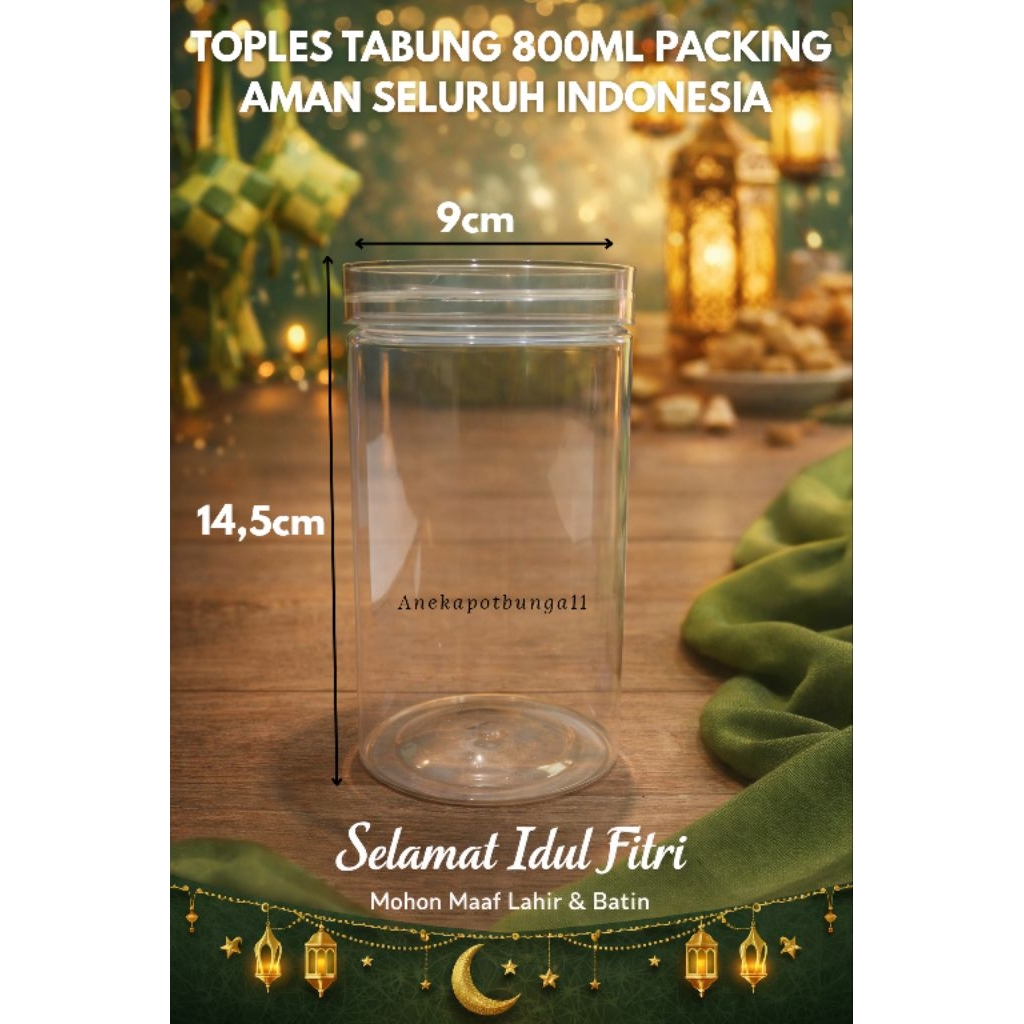 Toples Tabung 800ml / Toples ulir / Toples bumbu minimalis