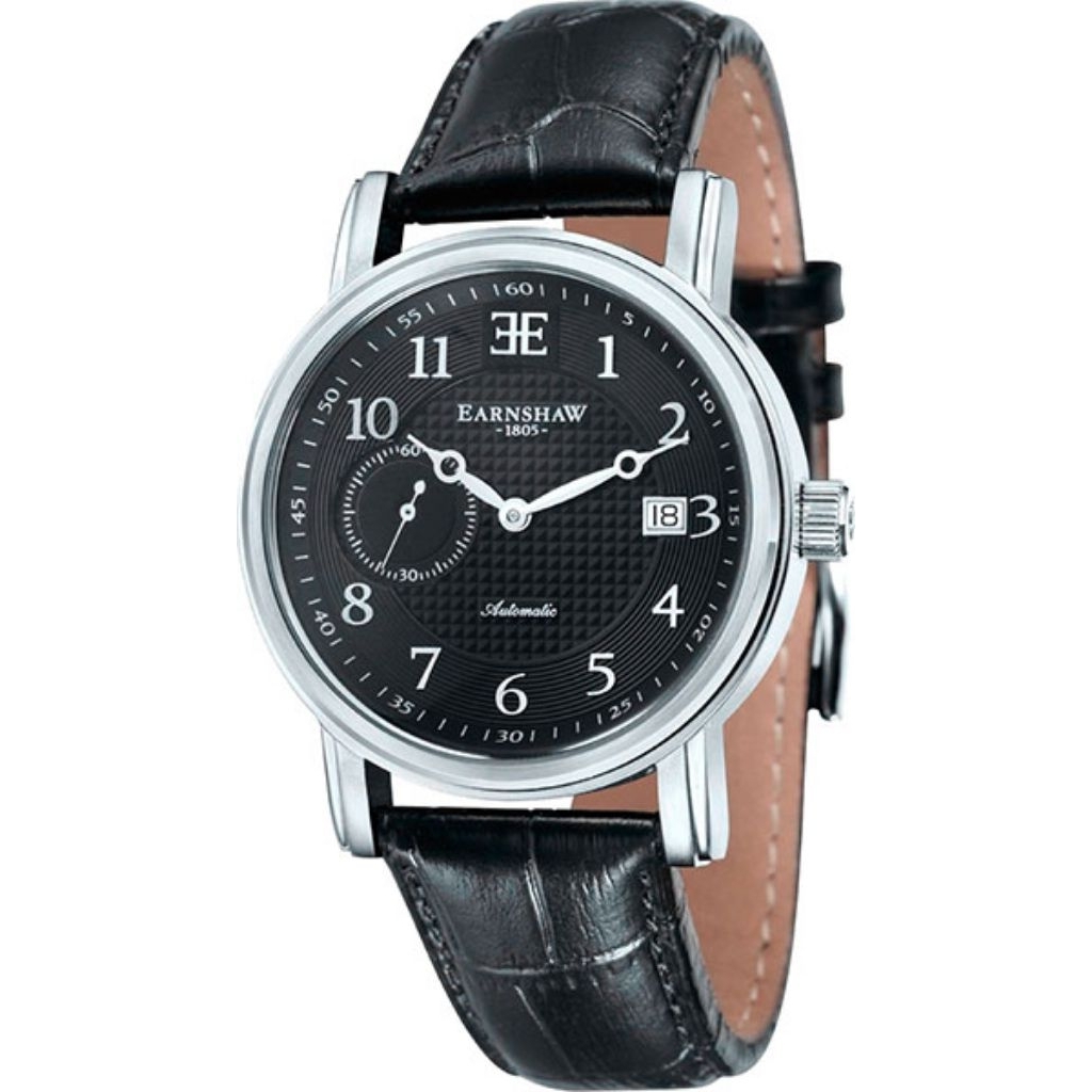 100% Original - Jam Tangan AUTOMATIC Thomas Earnshaw Fitzroy ES-8027-01 Dial Black