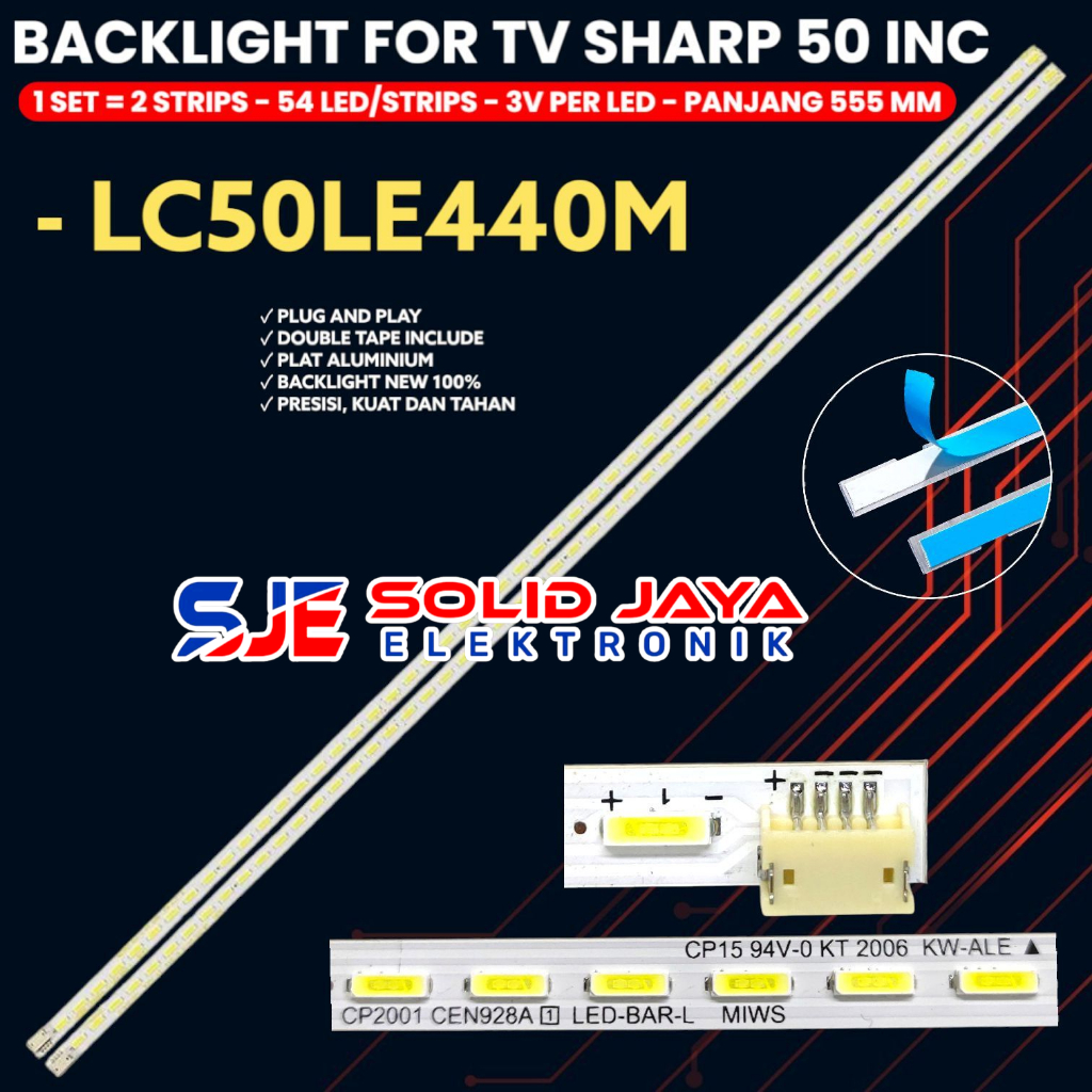 BACKLIGHT TV SHARP 50 INCH LC-50LE440M LC50LE440M 50LE440M 50LE440 BL LED 50LE CP2001 CEN929A SMD 3V