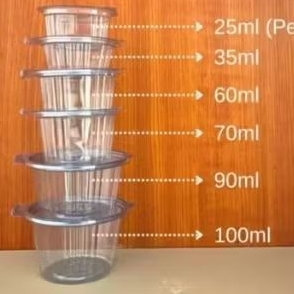 cup puding ulir, cup saus ulir 35ml, 60ml, 70ml, 100ml, pet cup