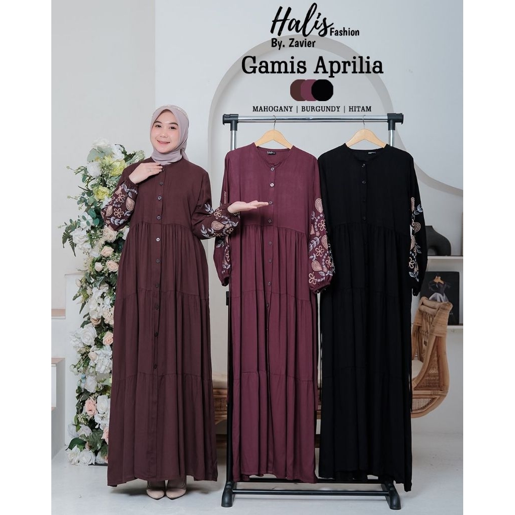 GAMIS APRILIA BY HALIS/GAMIS MANDA DINDA NANDA ORY HALIS/GAMIS TWILL BORDIR ORY HALIS FASHION
