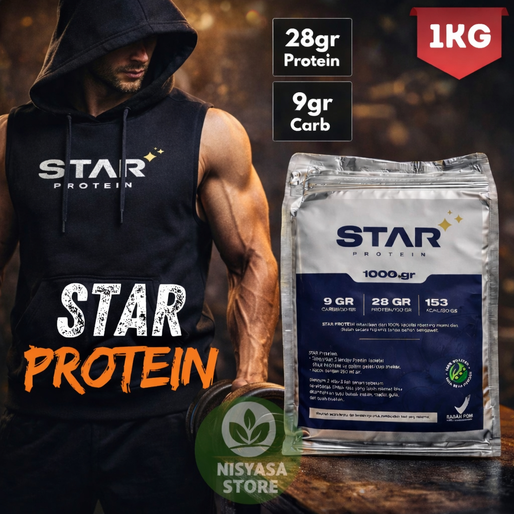 STAR PROTEIN Whey Protein Bubuk Kedelai murni Susu Suplemen  Fitnes 1000 Gram