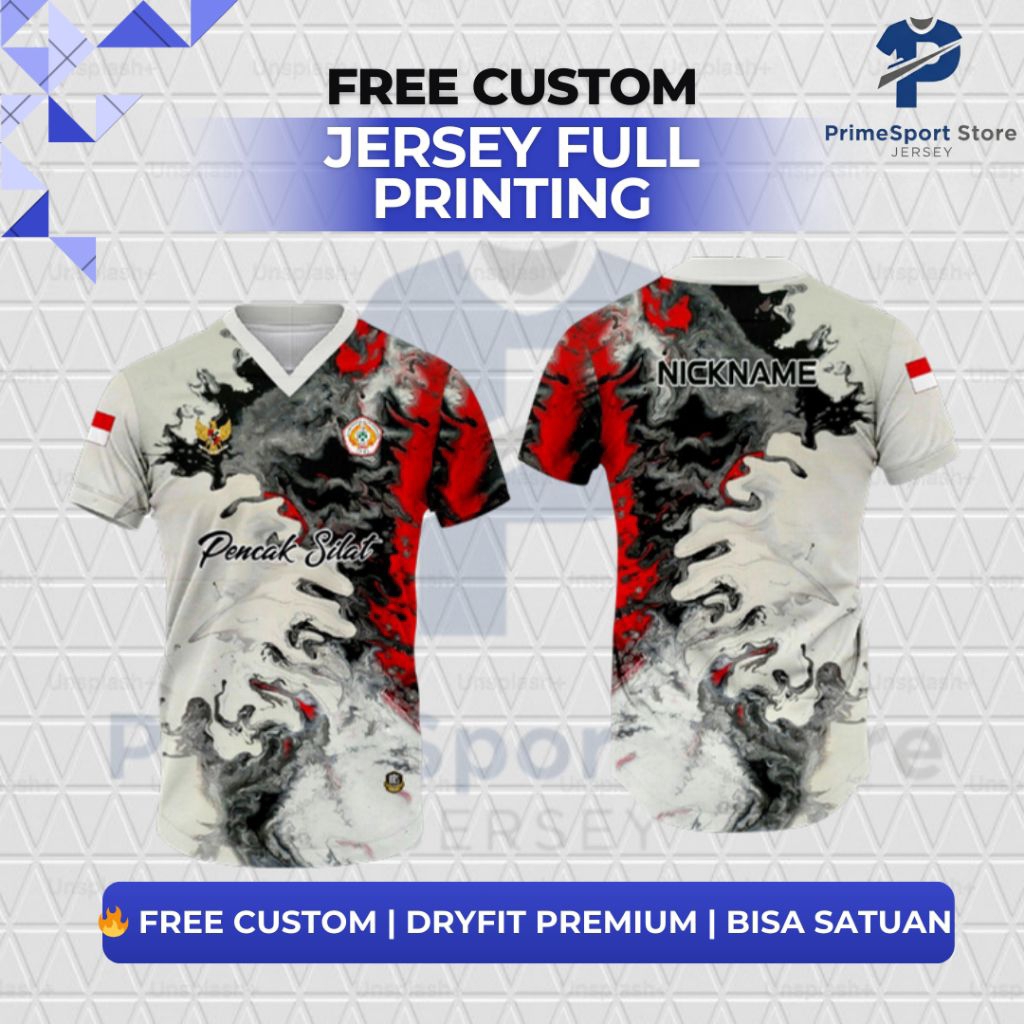 Custom Kaos Jersey Pencak Silat IPSI Full Printing - Gratis Custom Logo, Nama dll