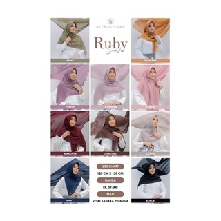 ALFASA RUBY SCRAFT OVALTINE HIJAB SEGIEMPAT ADEM NYAMAN DIPAKAI
