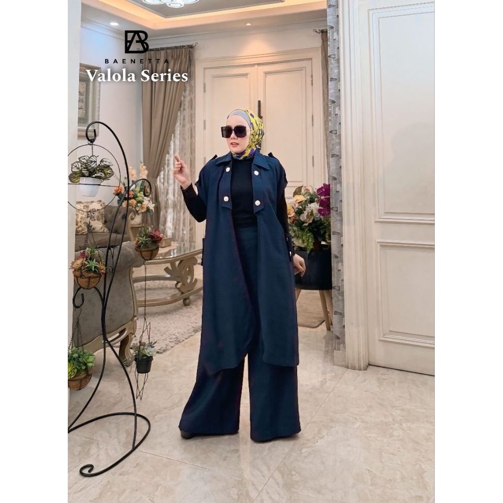 valola Series set celana kulot dan rompi baenetta