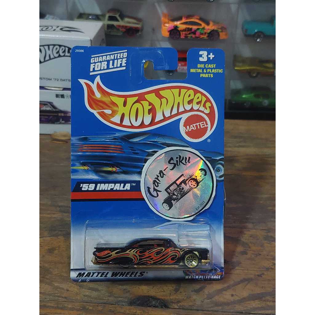 HOT WHEELS 59 IMPALA 1999 VARIAN CARD WATCH PETTY RACE VELG 10 SPOKE BIRTHDAY CLUB