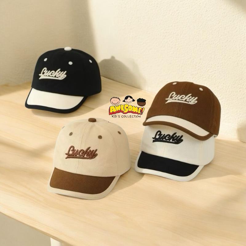Topi Anak Lucky | Topi Baseball Anak Unisex | Topi Anak Laki Perempuan 1-5 Tahun