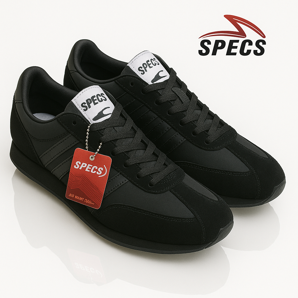 TERLARIS Sepatu Sekolah SPECS 104 All Black 100% Original dengan bahan kulit swide/Sepatu Sekolah Pr