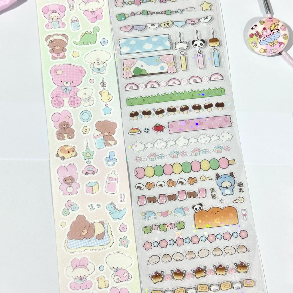 sticker roll ecer (35cm) | bear baby dino animal panda dekorasi journal readystock