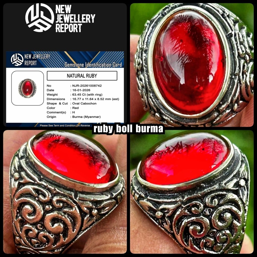 permata ruby burma pigeon blod jumbo asli alami boll