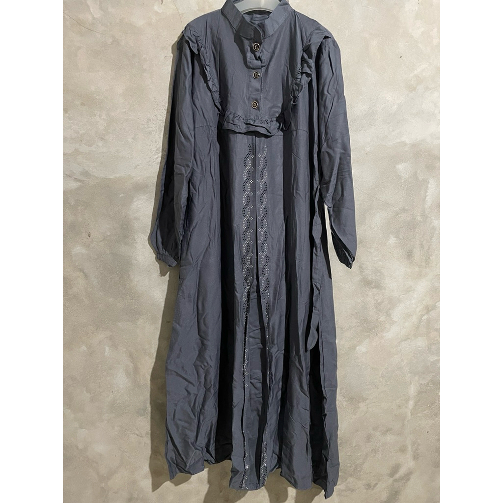 midi abaya / abaya midi / abaya abu / abaya cantik / midi abaya / sale gamis / gamis cantik