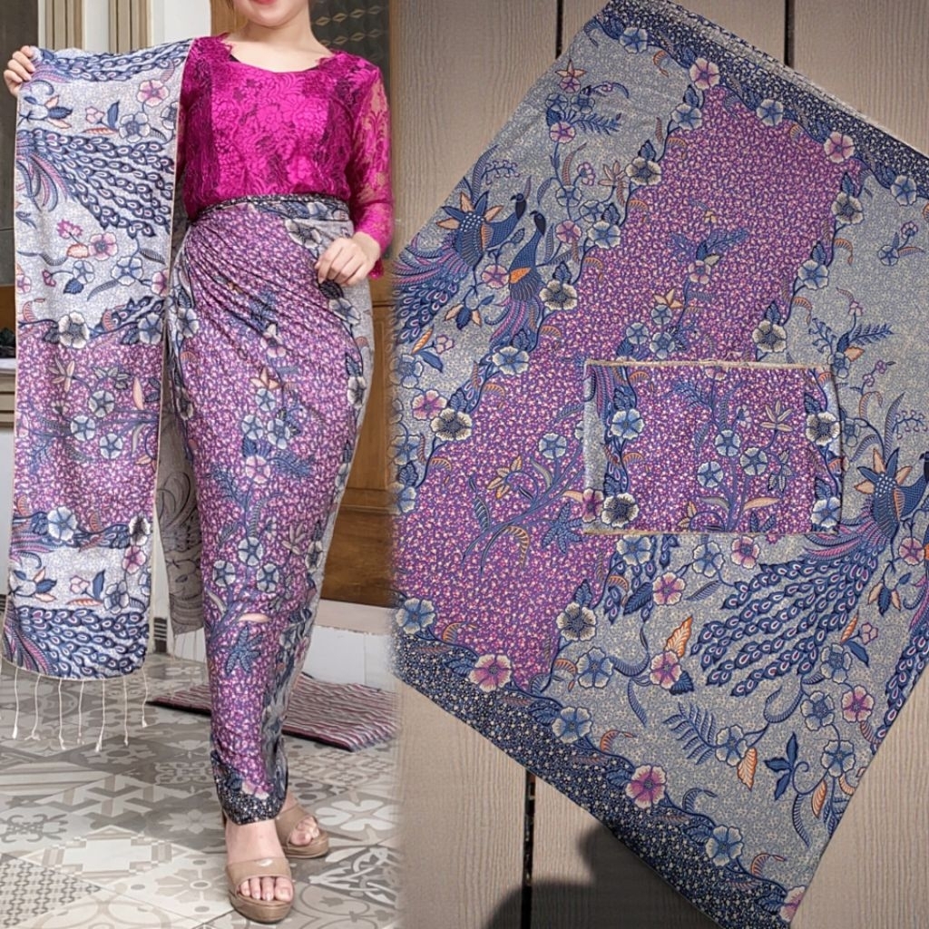 Kamen Paris Sutra ATBM Set Selendang / Kamen Endek Songket Bali Kebaya Wisuda