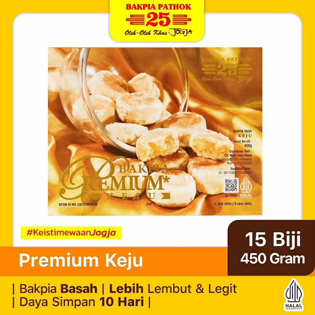 Bakpia Pathok 25 Premium Keju l Oleh - Oleh Khas Jogja_Free Vakum