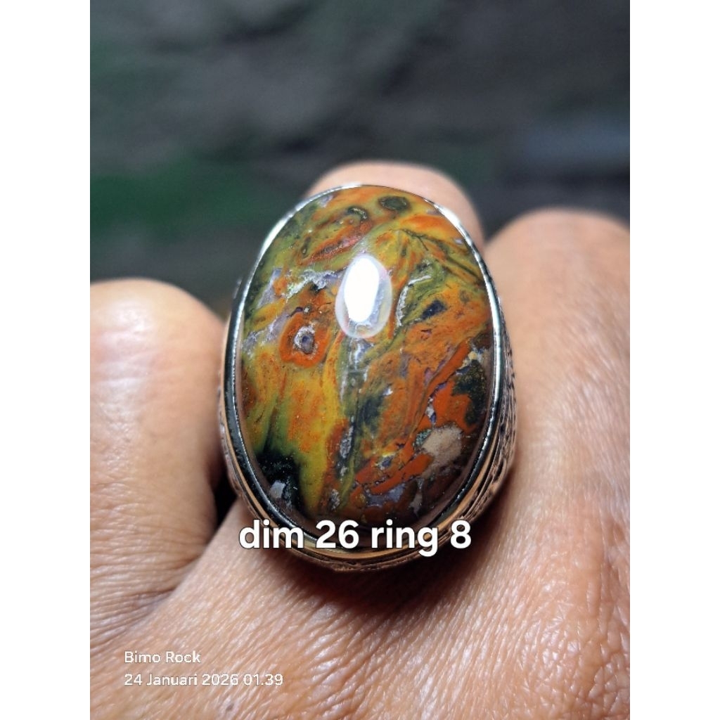 cincin batu akik pancawarna Klawing