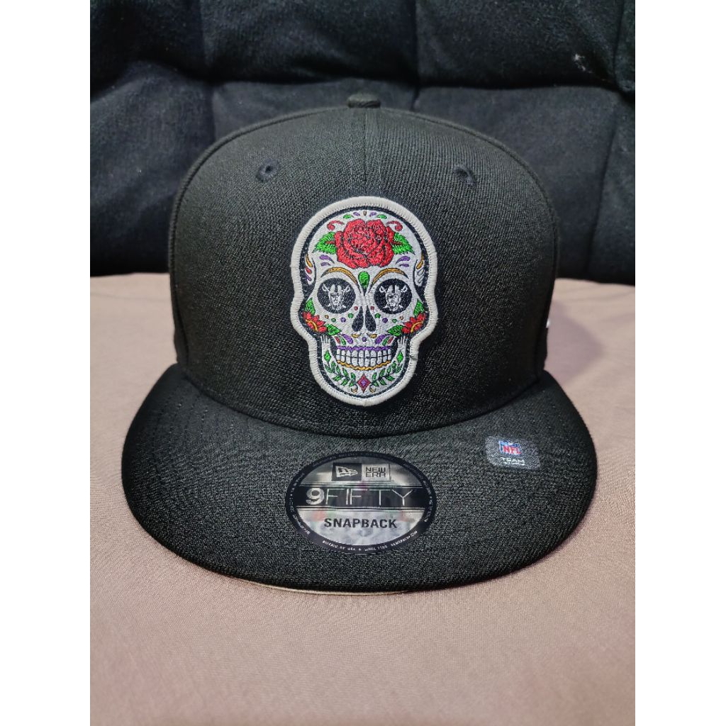 Topi New Era Sugar Skull Raiders Rose Setelan (OSFM) Baru ORIGINAL 100%