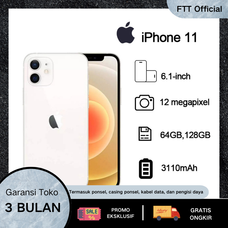 IPHONE 11 256GB/128GB/64GB BARU FULLSET