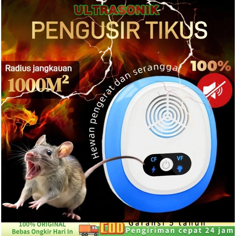 [1000M² tanpa tikus] Pengusir Tikus Ultrasonik Anti Tikus Pengusir Tikus Ultrasonik Pengusir 4D Tida