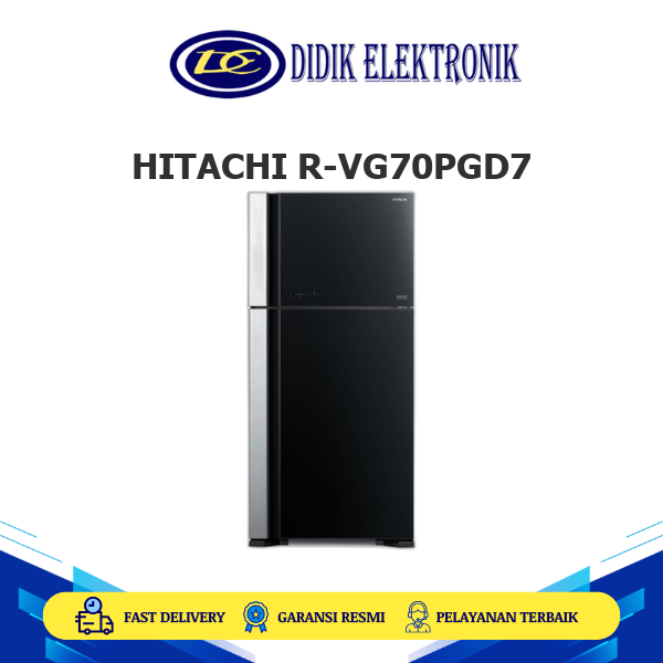 HITACHI R-VG70PGD7 Kulkas 2 Pintu Top Freezer 550L Quick Freezing R-VG70PGD7GBK