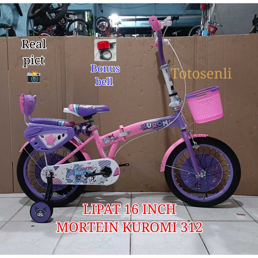sepeda lipat 16 inch axxil // lipat 16 inch venus // lipat 16 inch kuromi 312
