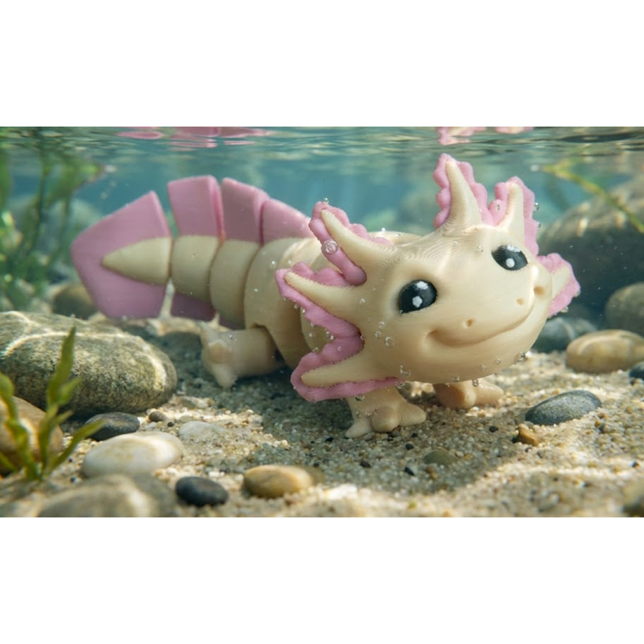Axolotl Mainan Mini Lucu Berbagai Model Artikulasi Ganci