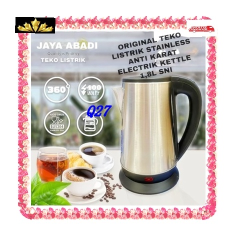 Q27 TEKO LISTRIK STAINLESS LISTRIK MULTIFUNGSI 400 w WATT PEMANAS AIR KETTLE ELEKTRIC 1.8 L BESAR OT