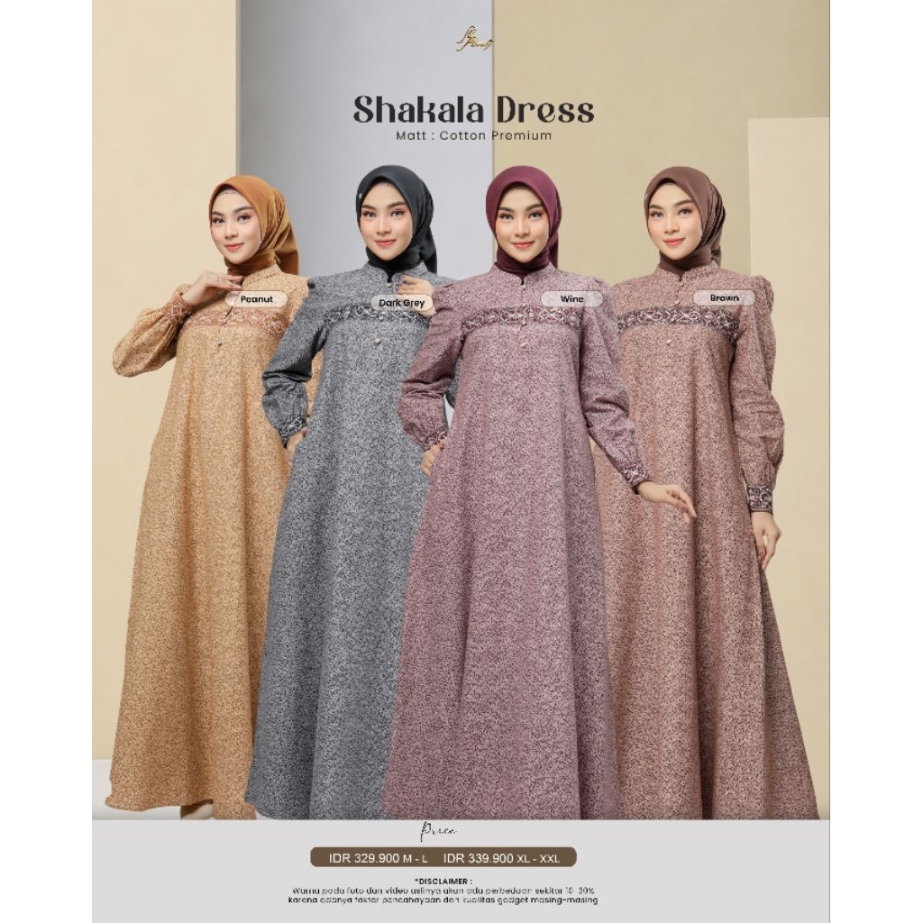 NEW AR‼️Dress Terbaru AR Rafi - Shakala Dress - Gamis Motif Exclusive Simple Elegant - Cotton Premiu