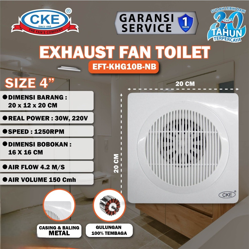 CKE Exhaust Fan 4 Inch Rumah Toilet Dapur Eksos Plafon