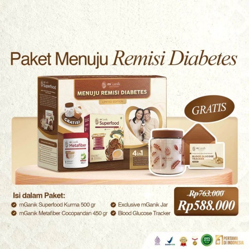 [DISTRIBUTOR RESMI] Obat Diabetes Mganik Multigrain Superfood Metafiber Paket Remisi Diabetes