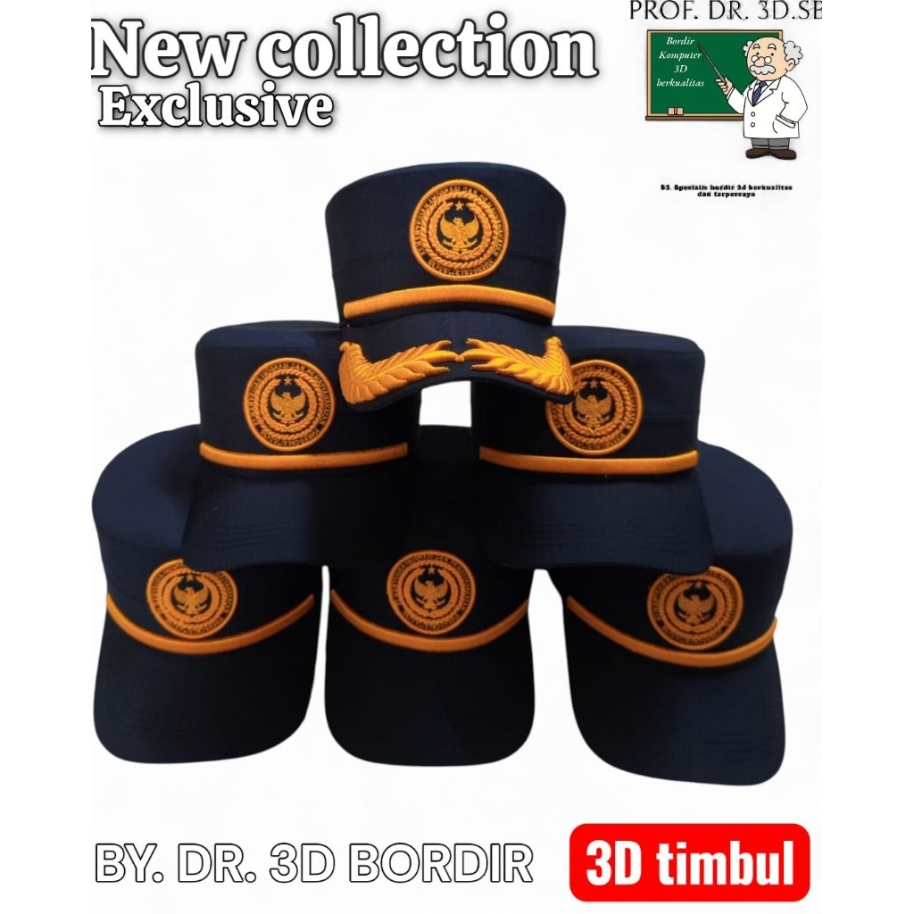 topi kemenimipas bordir 3D timbul bebas Custom