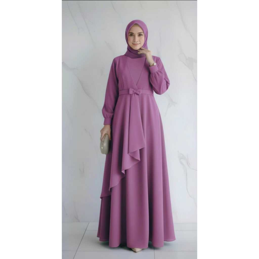 Gamis Wanita Lebaran 2026 Bahan Crinkle Adem Dan Lembut