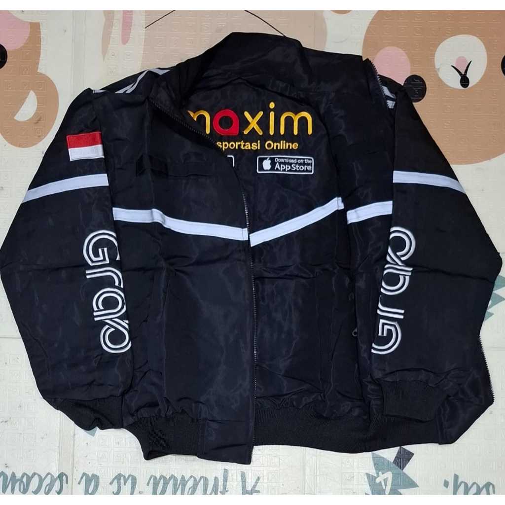jaket hitam grab maxim anti kotor anti air terbaru 2026 ready size jum
