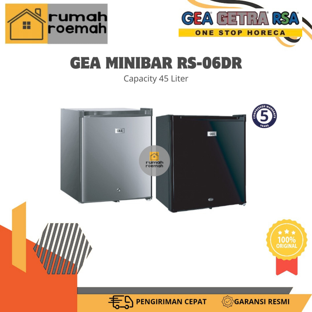 GEA MINIBAR RS-06DR BLACK & INOX/MINIBAR GEA 45L/MINIBAR GEA