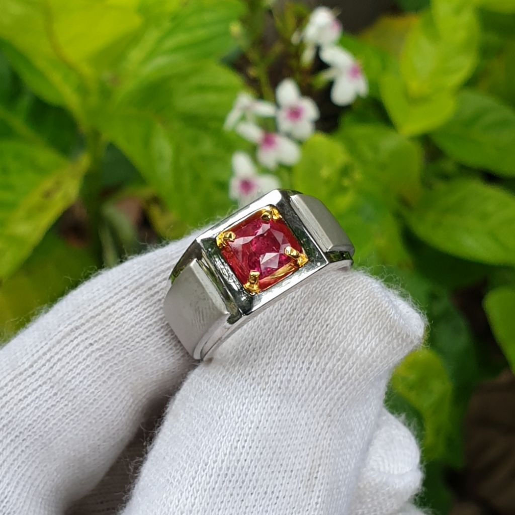 Natural Ruby no heated 1.10 crt ring silver