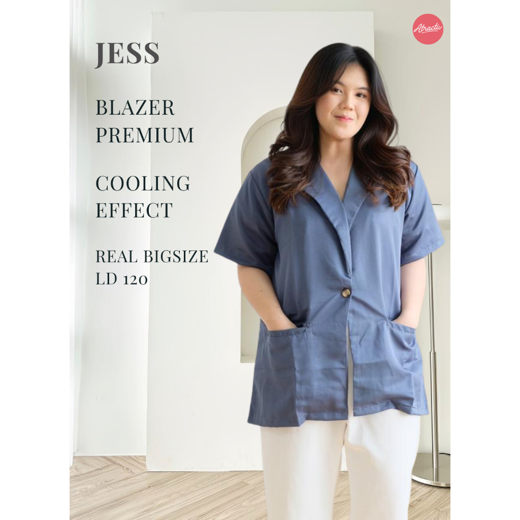 ATRACTIV Blazer Jumbo Wanita LD120 LD130 LD142 Blazer Lengan Pendek Big Size Blazer Semi Kasual Jumb