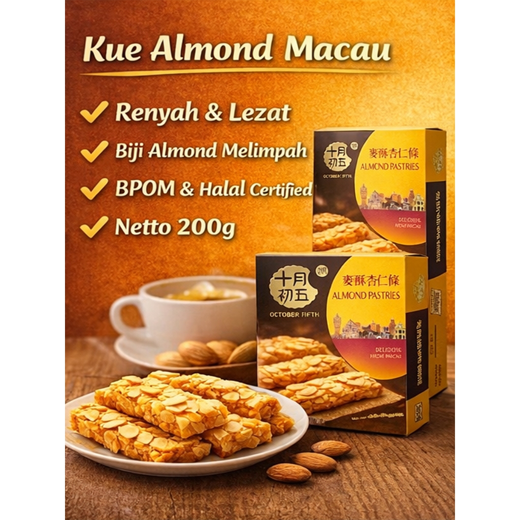 Stik Almond Renyah October Fifth 200g – Snack Almond Macau