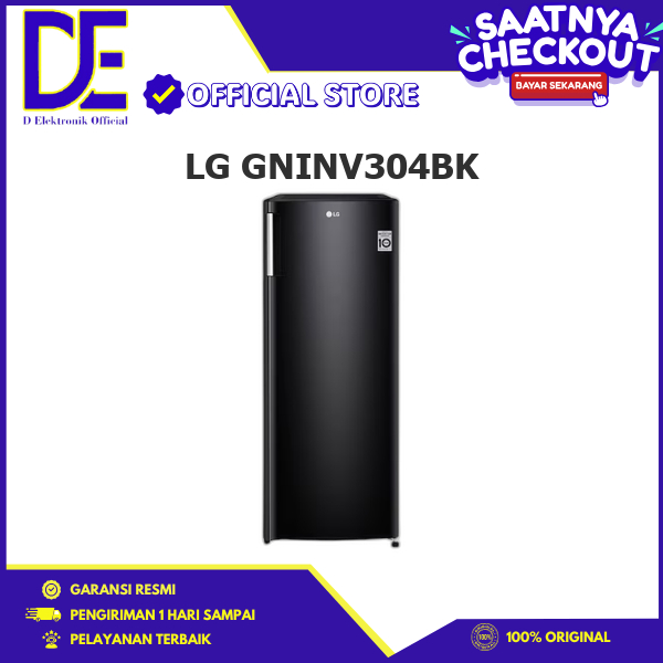 LG GNINV304BK Kulkas 1 Pintu 171L/165L Western Black Smart Inverter Compressor