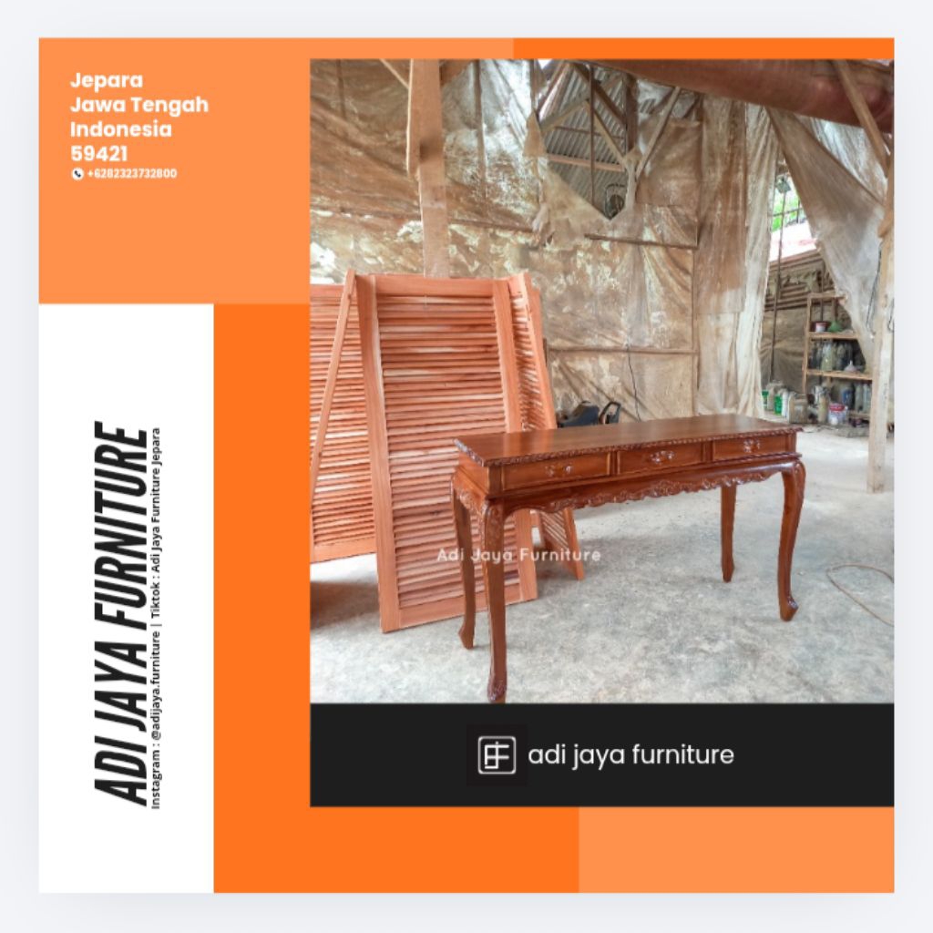 meja konsul ukir jati meja konsol klasik meja 3 laci kayu jati