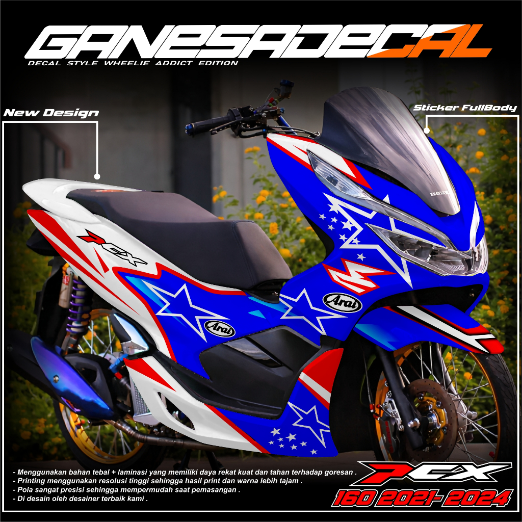 Decal Sticker PCX 150 Fullbody - Dekal PCX 150 New Decal Sticker Honda PCX 150 A4