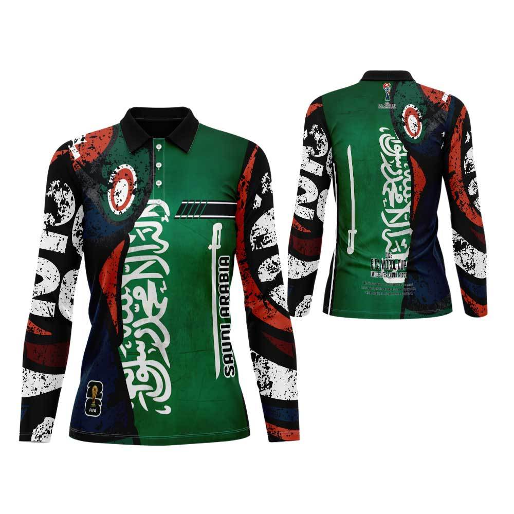 Kaos Polo Wanita Lengan Panjang Jersey Sepak Bola Piala Dunia 2026 Fullprint | Jersey Pildun 2026