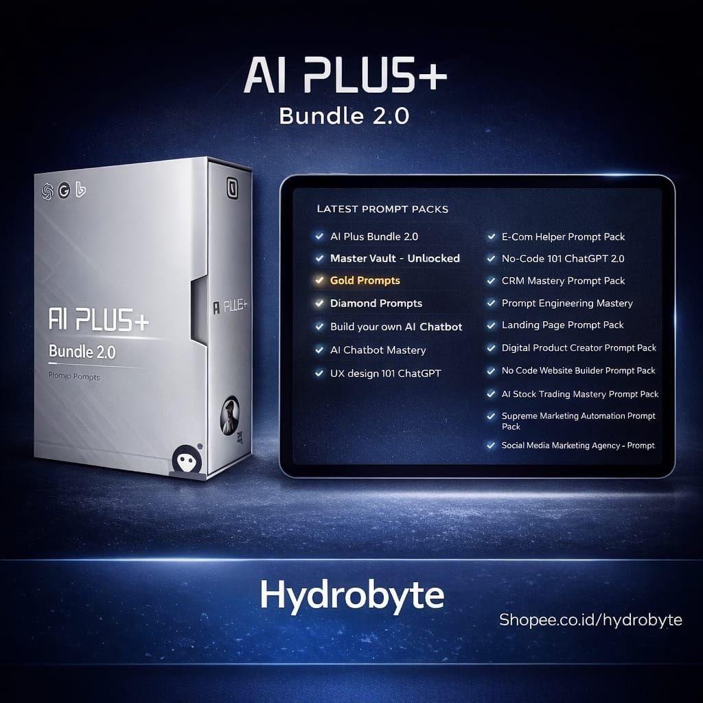 AI Plus Bundle 2.0 - Ecourse Cari Duit Dari Notion Template DIGITAL MARKETING TOKO ONLINE INTERNET P