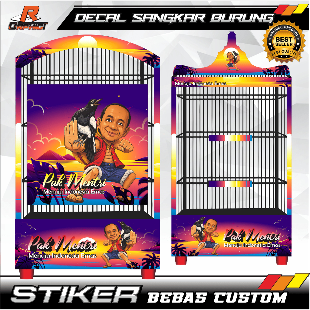 STIKER sangkar burung DECAL anti air cucak ijo cendet kenari kacer jalak suren KANDANG KOTAK STIKER 