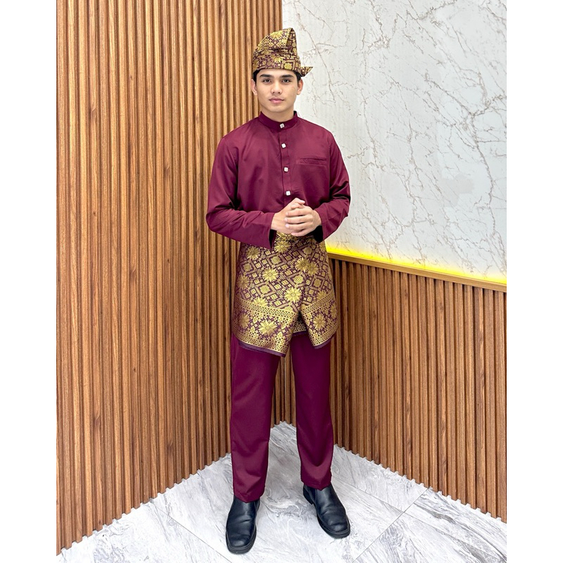 SETELAN BAJU KURUNG PRIA MELAYU TELUK BELANGA/SETELAN BAJU MELAYU PRIA DEWASA / SETELAN BAJU MUSLIM 