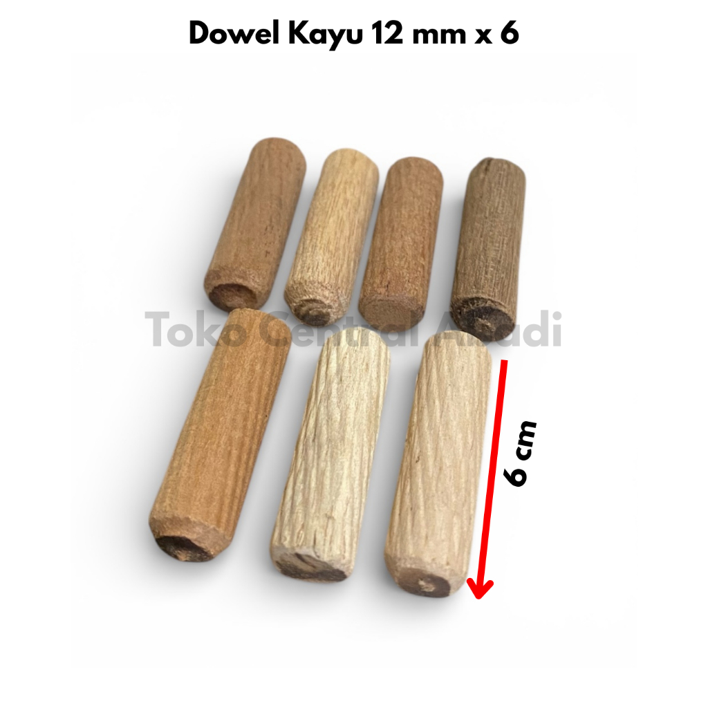 Dowel kayu ukuran 12 mm x 6 cm isi 100 pcs / Dowel Kayu / Dowel Kayu 12mm / Dowel / Dowel Jig / Dowe