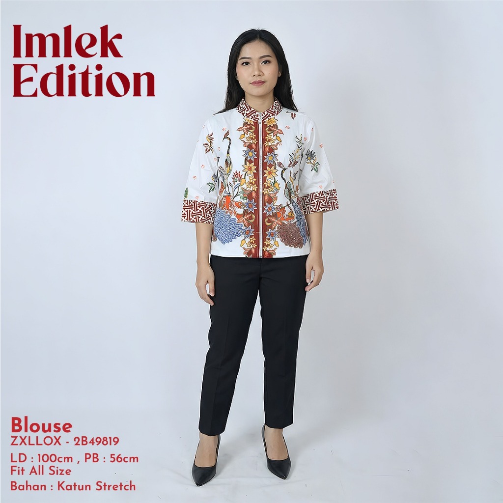 Blouse Batik Wanita Lengan Panjang Atasan Batik Wanita Dewasa Blouse Remaja Baju Batik | Ria Batik S