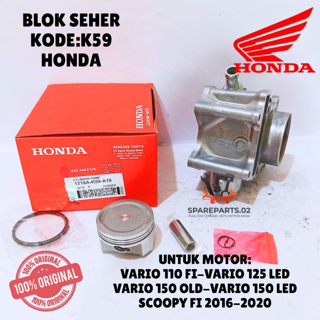 BLOK SEHER ORIGINAL HONDA KODE K59, BLOK SEHER VARIO 110 FI, VARIO 125 LED, VARIO 150 LED, VARIO 150