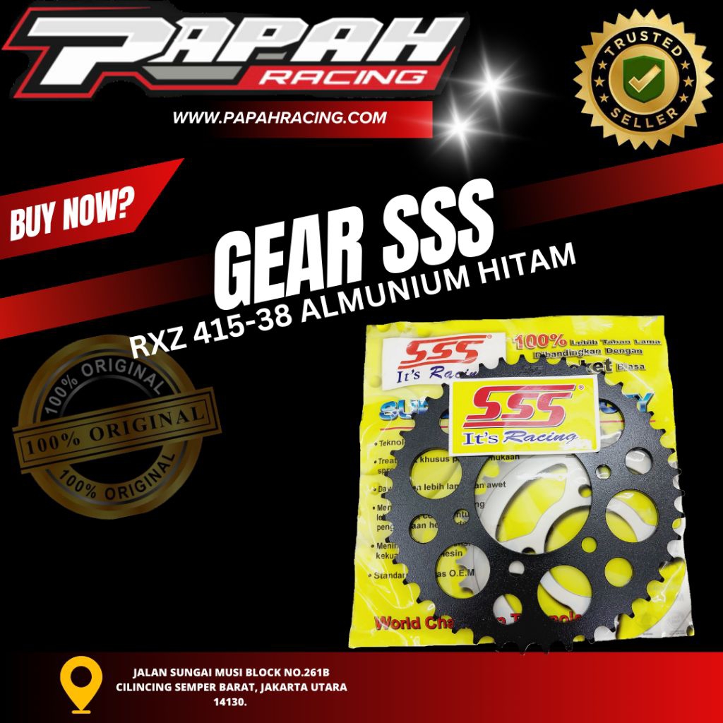 GEAR SSS RXZ 415-38 ALMUNIUM HITAM